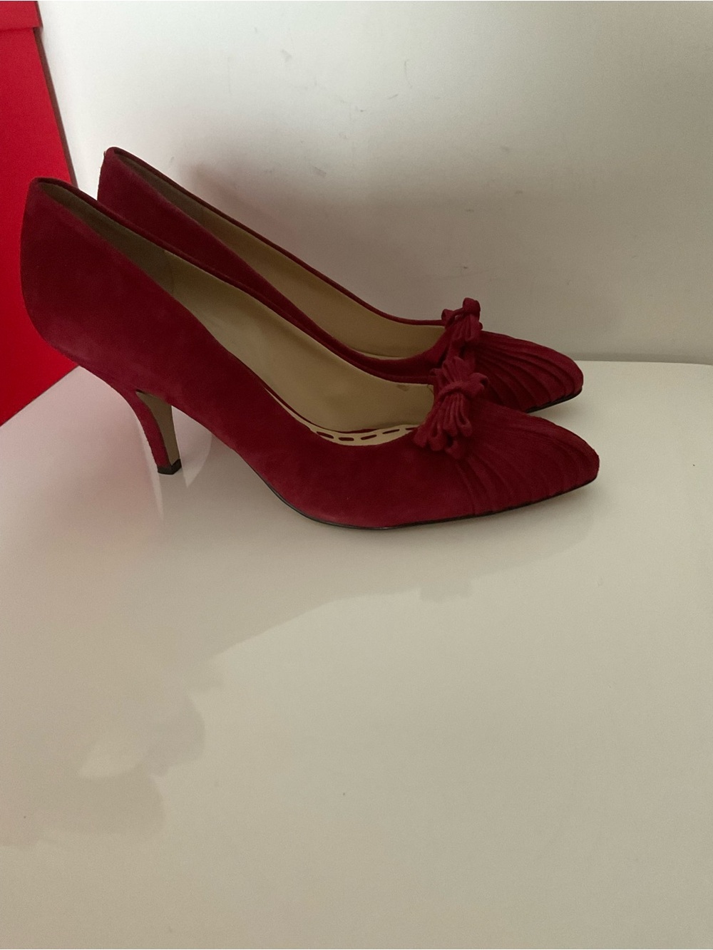 Enzo Angiolini Merlot Suede Knot-Detail Women's Pumps Size 10